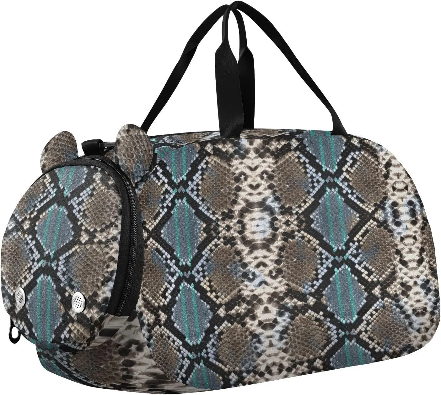Duffel Bags for Boys Girls Snake Skin Animal Print Dance Bag Small Gym Bags for Kids Teens