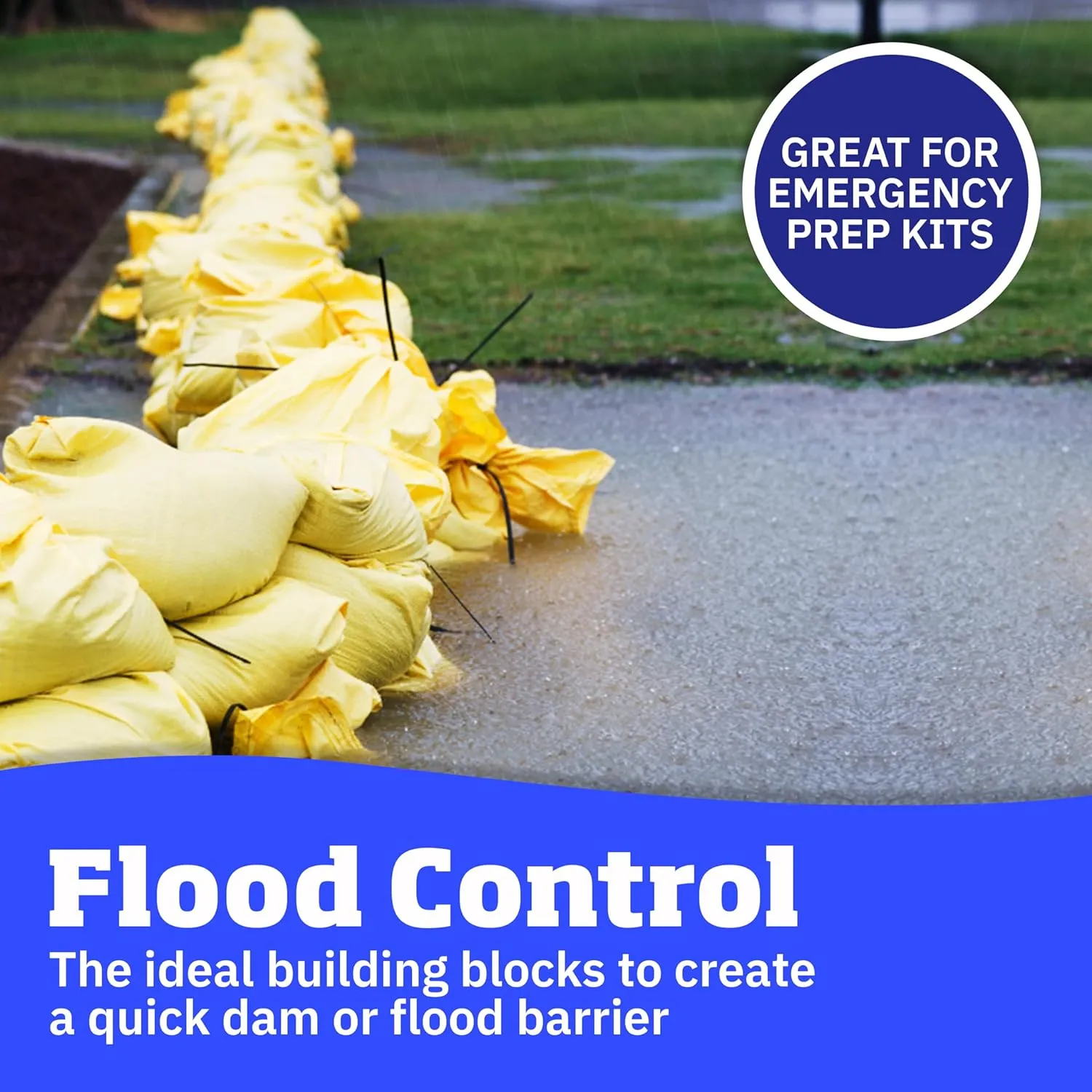 DURASACK Heavy Duty Sand Bags with Tie Strings Empty Woven Polypropylene Sand-Bags for Flood Control with 1600 Hours of UV Protection, 50 lbs Capacity, 14x26 inches, Yellow, Pack of 20
