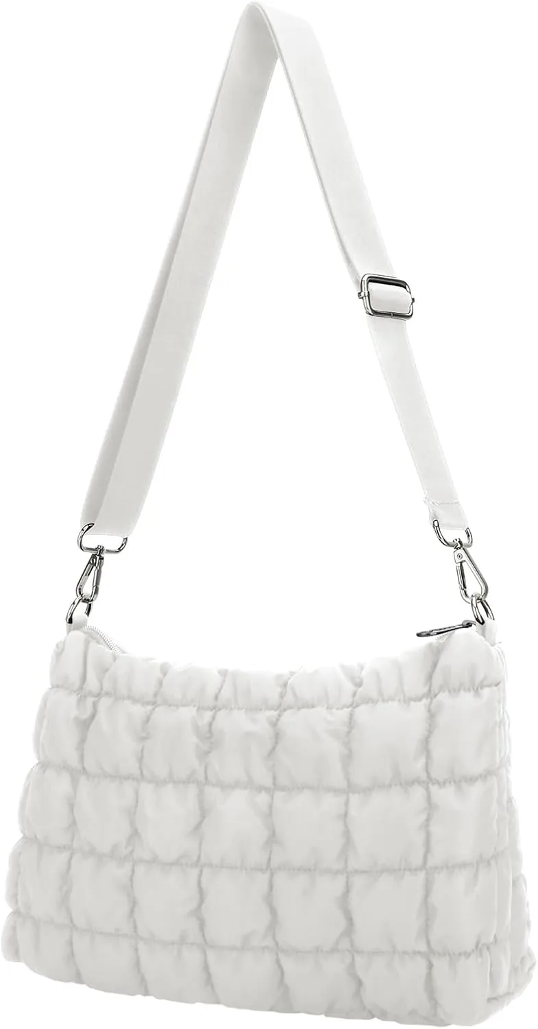E-Tree Quilted Crossbody Bags for Women Men, Puffer Handbag Purse with Shoulder Strap