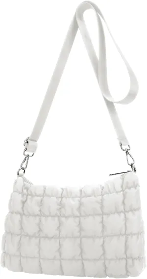 E-Tree Quilted Crossbody Bags for Women Men, Puffer Handbag Purse with Shoulder Strap