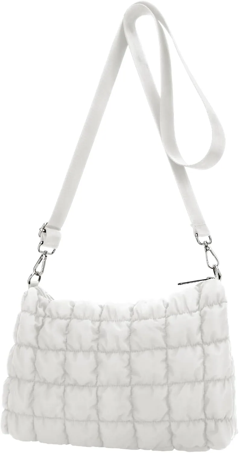 E-Tree Quilted Crossbody Bags for Women Men, Puffer Handbag Purse with Shoulder Strap