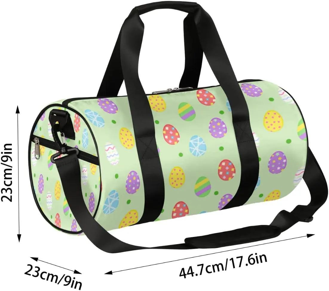 Easter Eggs Gym Bag Small Gym Duffel Bags for Men Women Festival Overnight Weekender Workout Bag Lightweight Sport Duffle Bag Carry On Gymbag