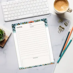 Elegant Floral Border Daily Planner Notepad