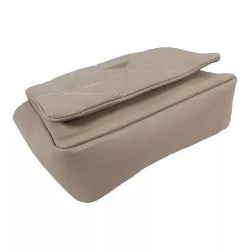 Elegant Quilted Sling Bag with Mini Pouch (Beige)