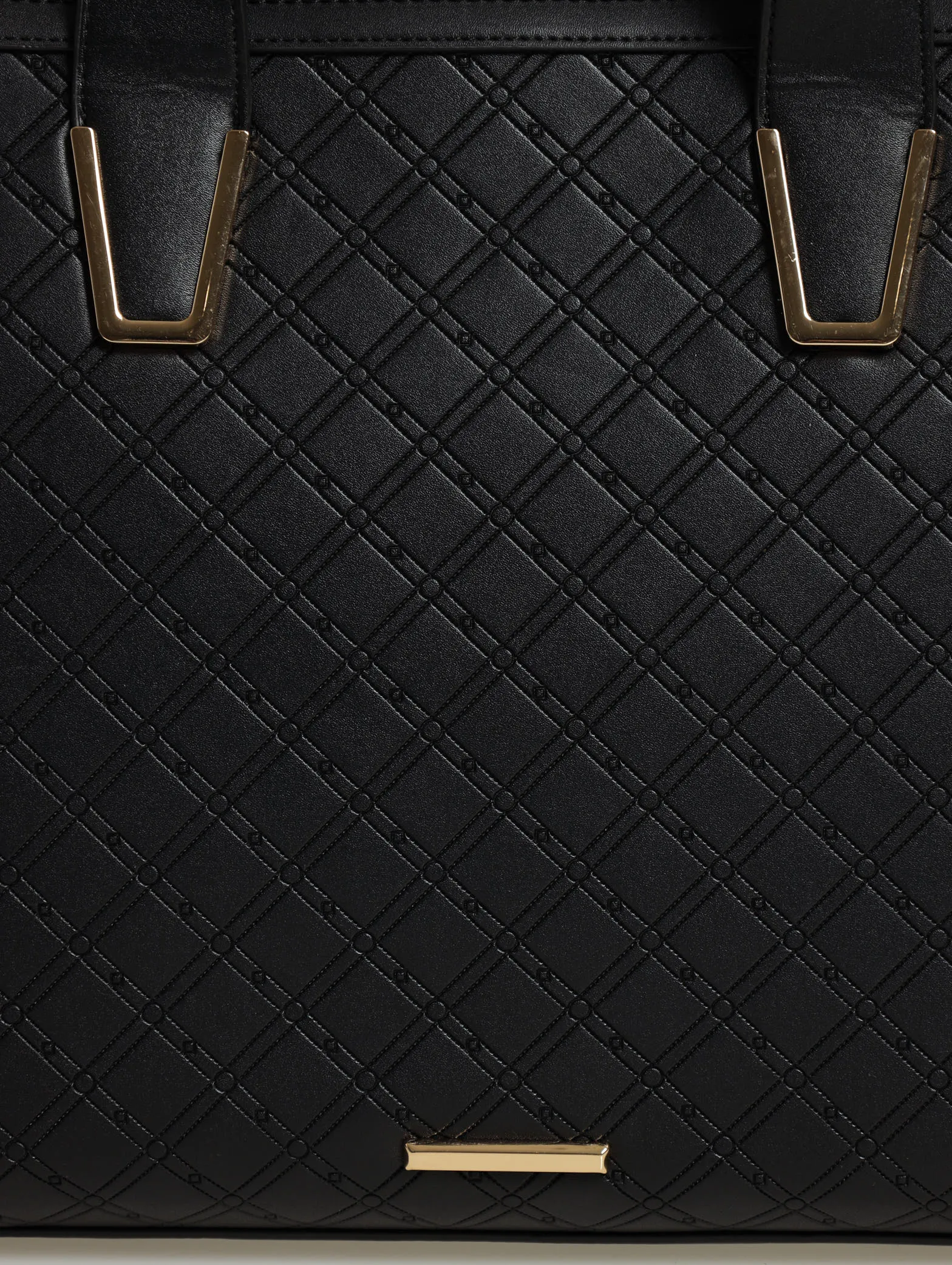 Embossed Large Shopper Bag - Black