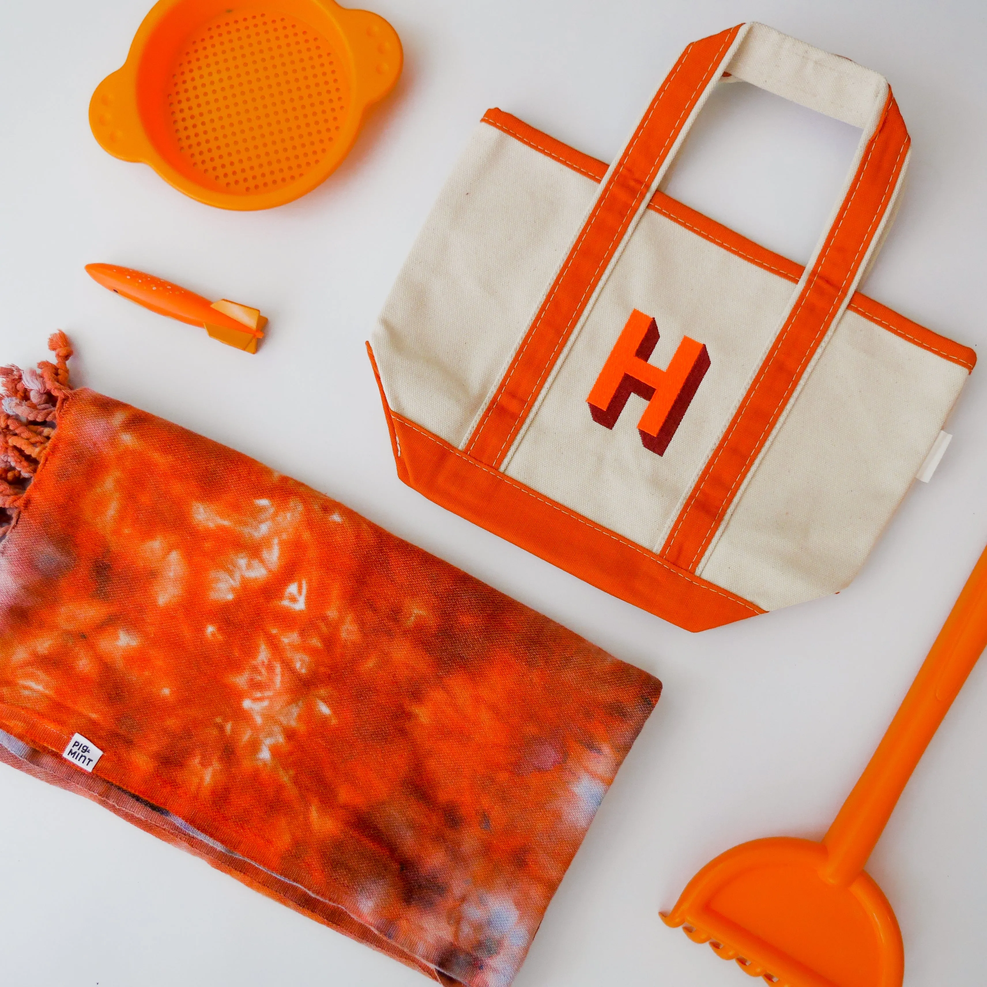 Embroidered Tote Bag & Matching Tie-Dye Towel Set
