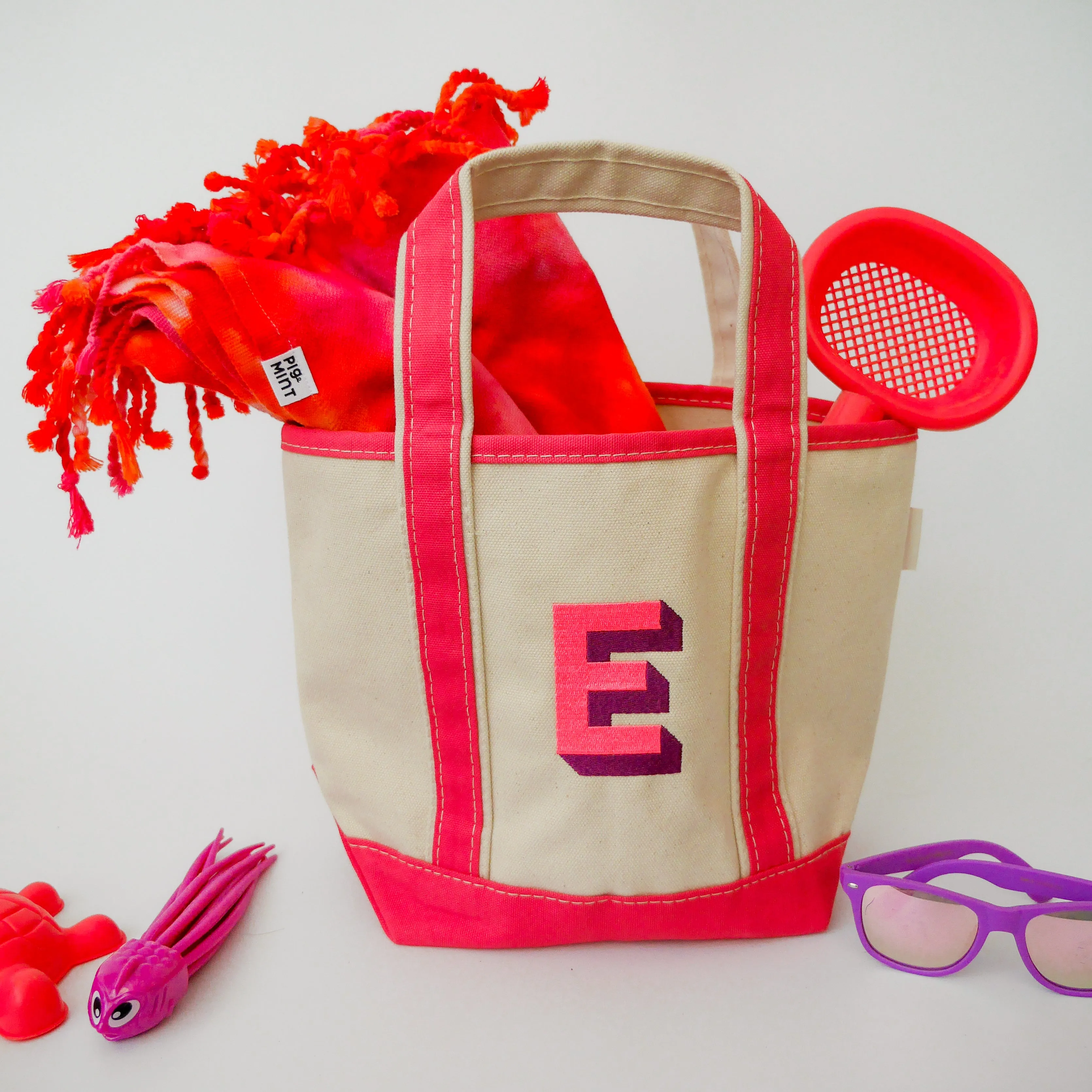 Embroidered Tote Bag & Matching Tie-Dye Towel Set
