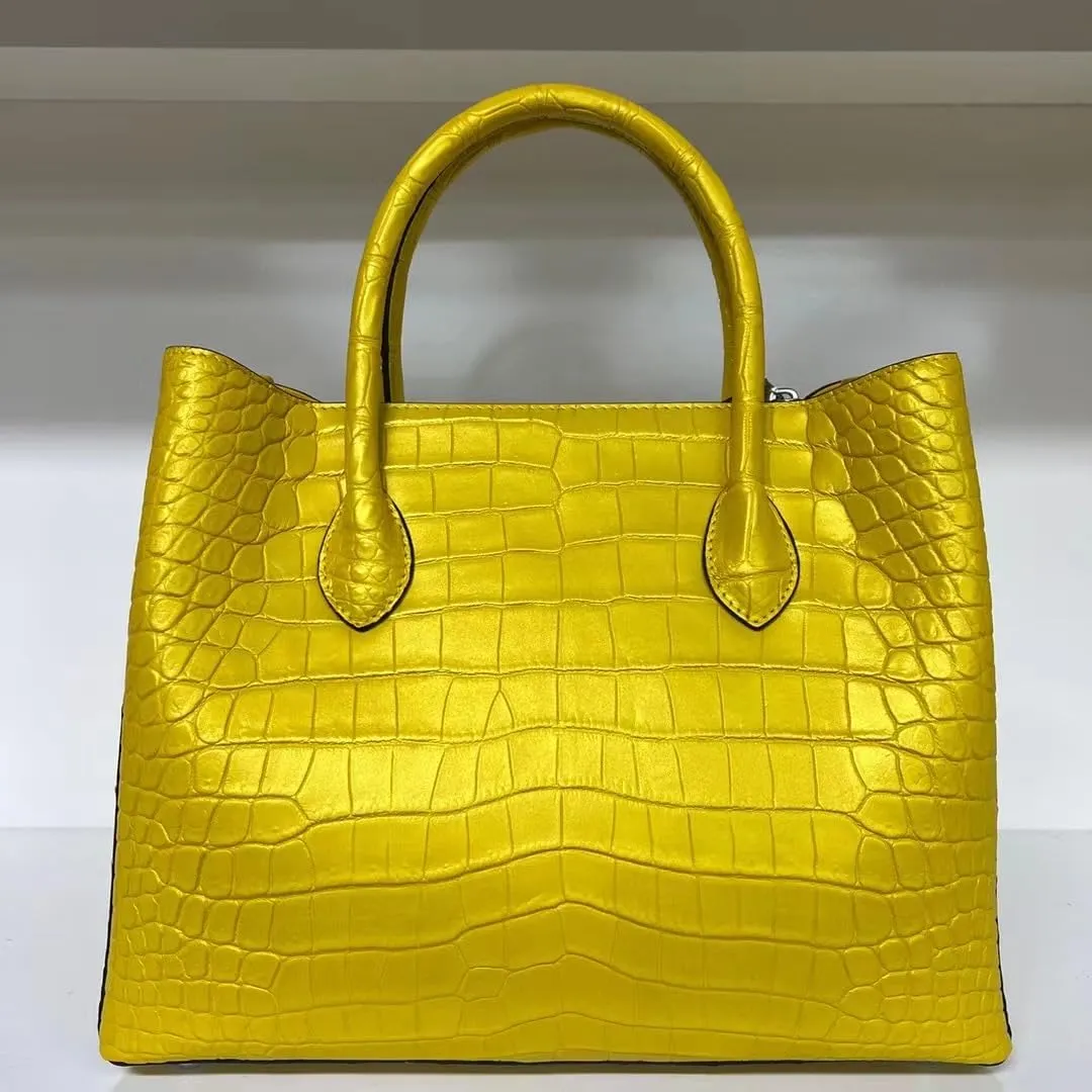Exotic Genuine Crocodile Skin Women Handbag Authentic Alligator Leather Lady Large Shoulder Bag Female Work Purse