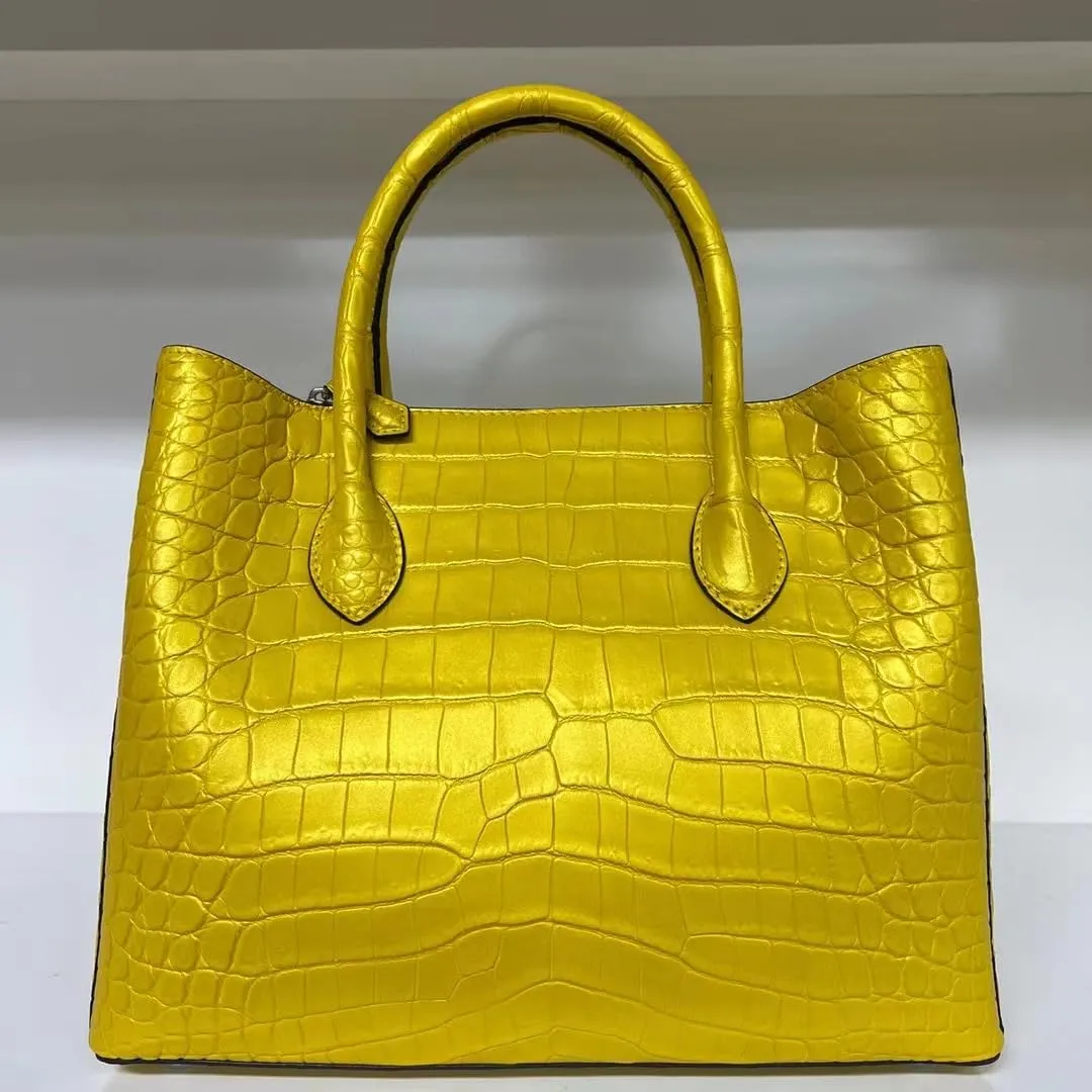 Exotic Genuine Crocodile Skin Women Handbag Authentic Alligator Leather Lady Large Shoulder Bag Female Work Purse