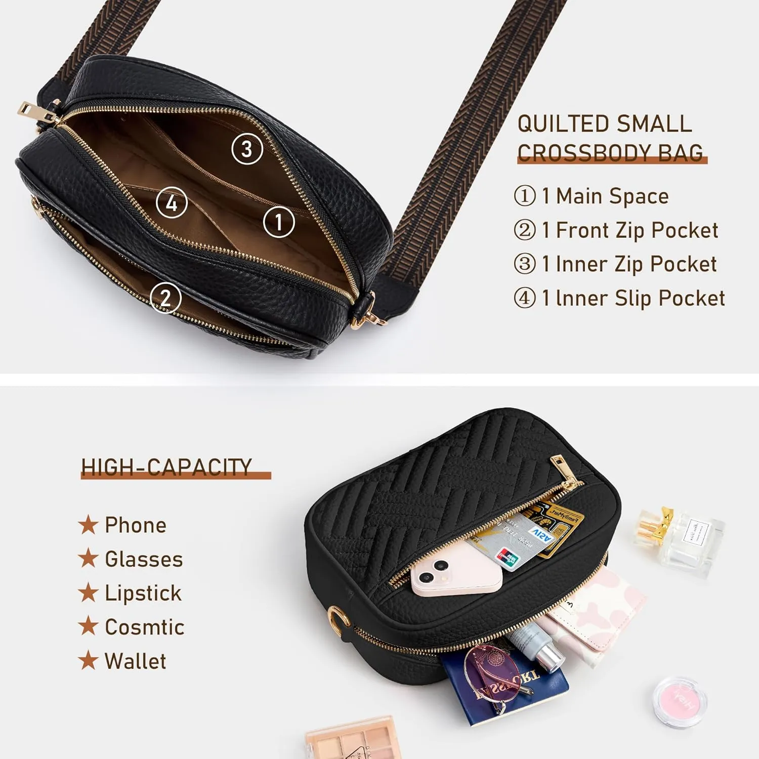 Fancy Forest Crossbody Bags for Women - Trendy Vegan Leather Small Purse, Travel-Ready Designer Accessory