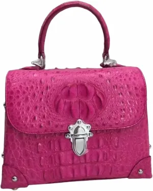 Fashion CHIC Designer Genuine Crocodile Leather Women's Small Plum Purse Real Alligator Skin Ladies Female Studs Handbag