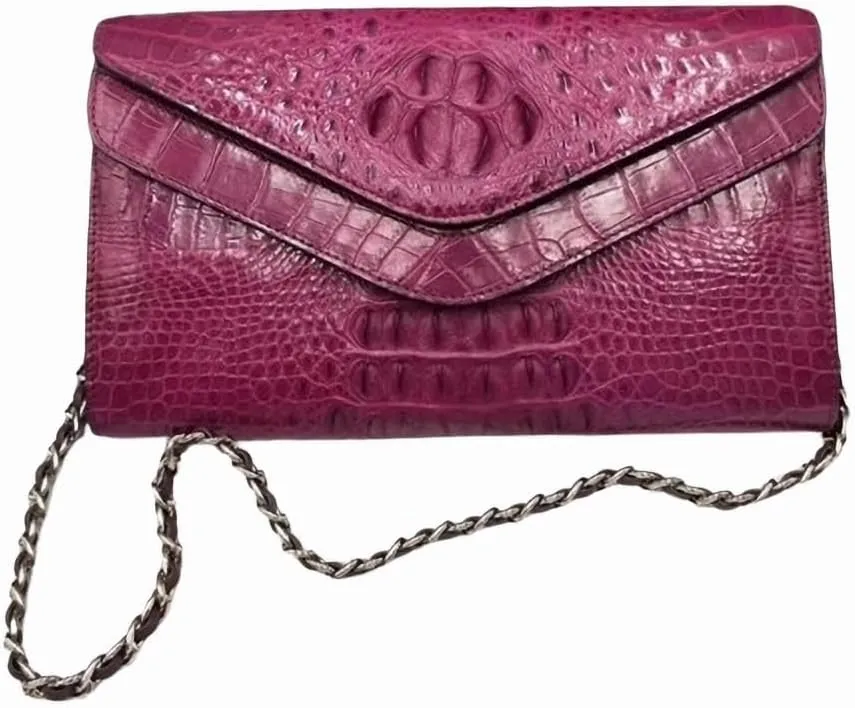 Fashion Designer Genuine Crocodile Female Women Small Envelop Purse Real Alligator Leather Ladies Single Cross Shoulder Bag