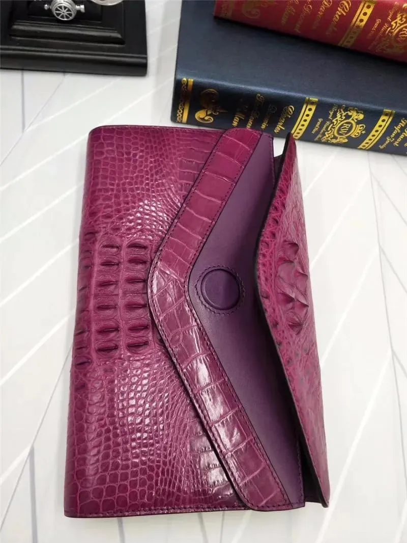 Fashion Designer Genuine Crocodile Female Women Small Envelop Purse Real Alligator Leather Ladies Single Cross Shoulder Bag