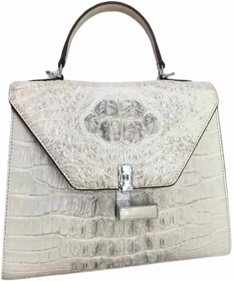 Fashion Designer Lady Purse Genuine Alligator Skin Women's Chic Handbag Crocodile Leather Female Shoulder Messenger Bag