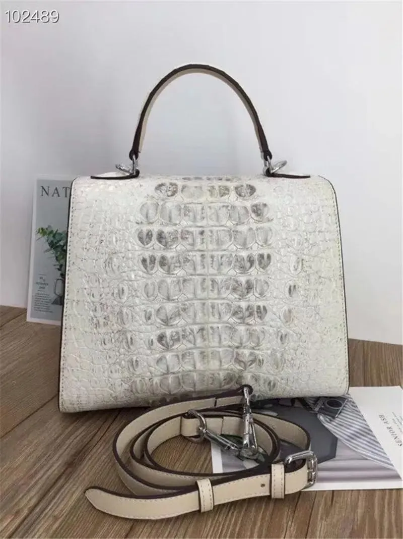 Fashion Designer Lady Purse Genuine Alligator Skin Women's Chic Handbag Crocodile Leather Female Shoulder Messenger Bag