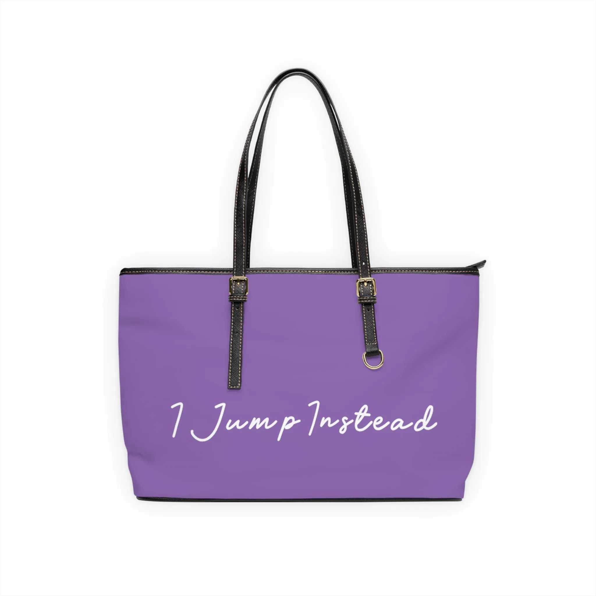 Faux Leather Shoulder Bag - Lavish Purple w/ White Logo