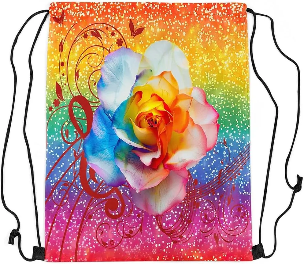 Feelyou Mushroom Drawstring Backpack 13"x15.7" Cute Mushroom Drawstring Bags for Botanical Sports Drawstring Sackpack Breathable Wild Mushroom Stuff Waterproof Cinch Bag