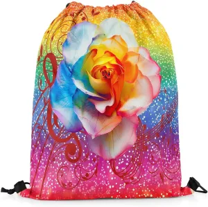 Feelyou Mushroom Drawstring Backpack 13"x15.7" Cute Mushroom Drawstring Bags for Botanical Sports Drawstring Sackpack Breathable Wild Mushroom Stuff Waterproof Cinch Bag