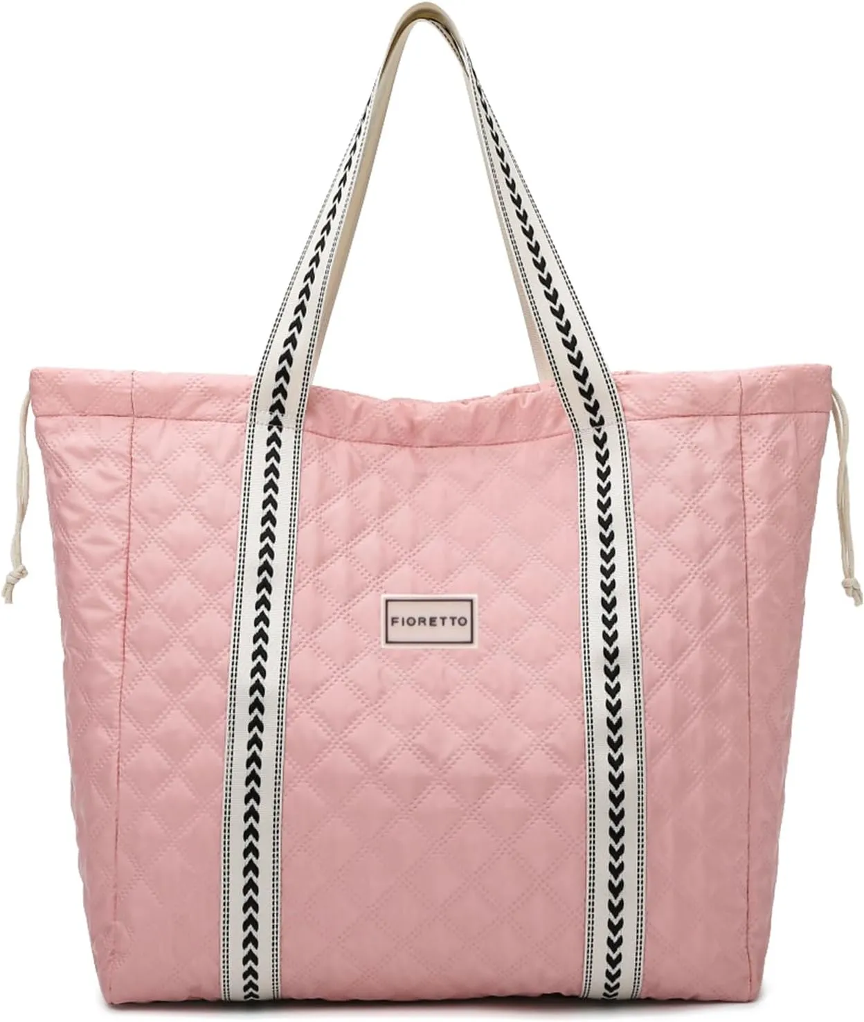 FIORETTO Womens Quilted Travel Tote Bag Duffle Bag with Trolley Sleeve