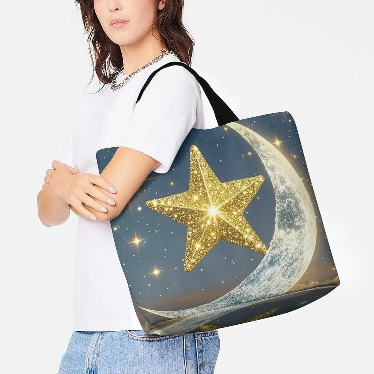 Fire And Ice Dragons Tote Bag for Women Reusable Grocery Shoulder Bags Shopping Bag for Travel, Groceries