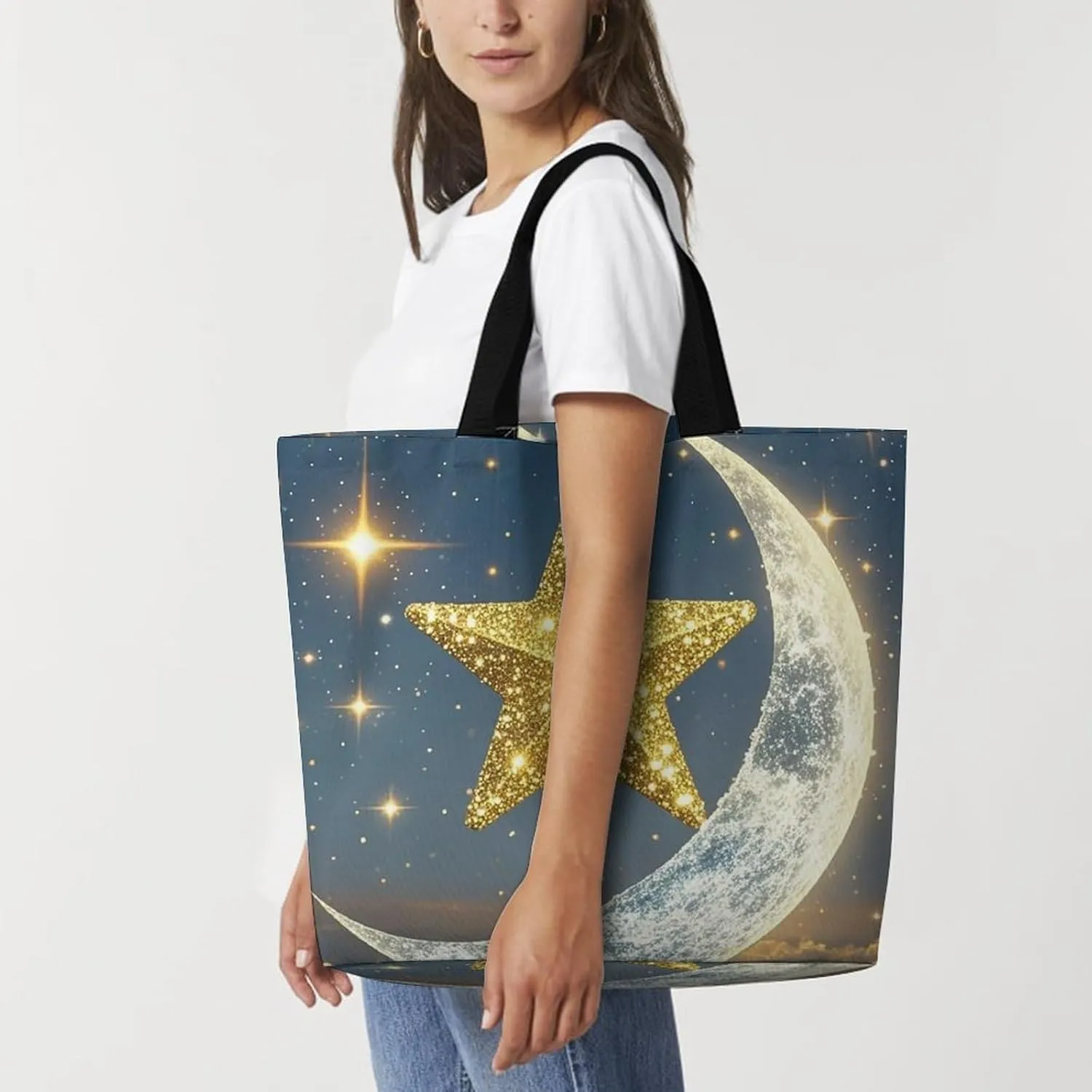 Fire And Ice Dragons Tote Bag for Women Reusable Grocery Shoulder Bags Shopping Bag for Travel, Groceries