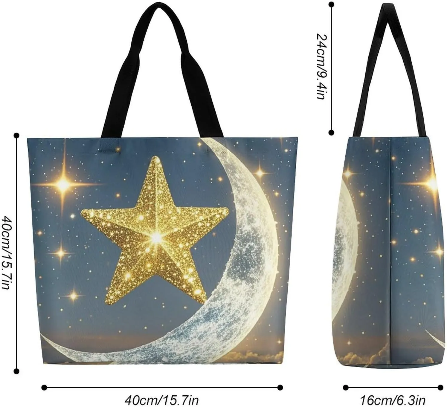 Fire And Ice Dragons Tote Bag for Women Reusable Grocery Shoulder Bags Shopping Bag for Travel, Groceries