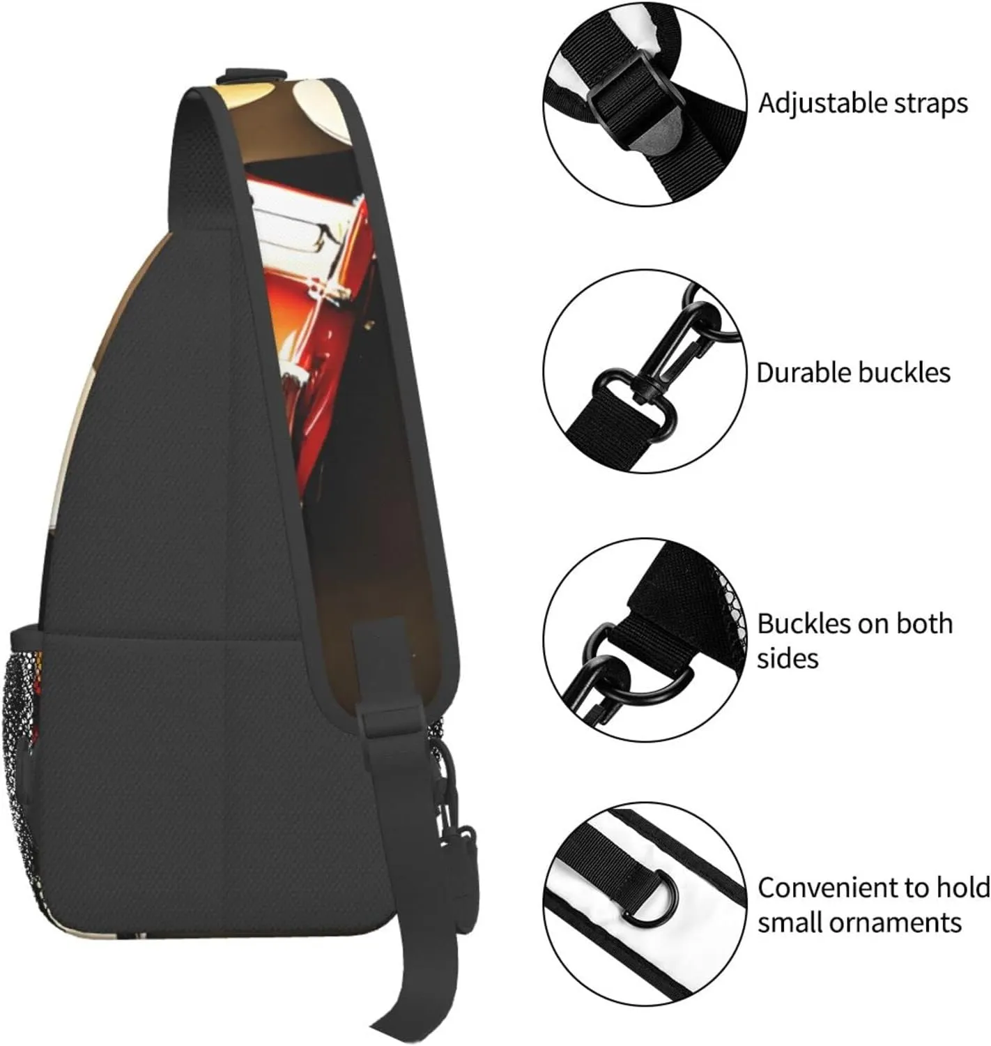 Fishing Lure Style Print Crossbody Sling Backpack For Women Men,Sling Bag Travel Hiking Chest Bag Daypack