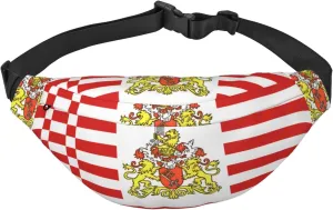 Flag of the Senate of Bremen Large crossbody bag for travel and running, made of polyester, waterproof and soft fabric