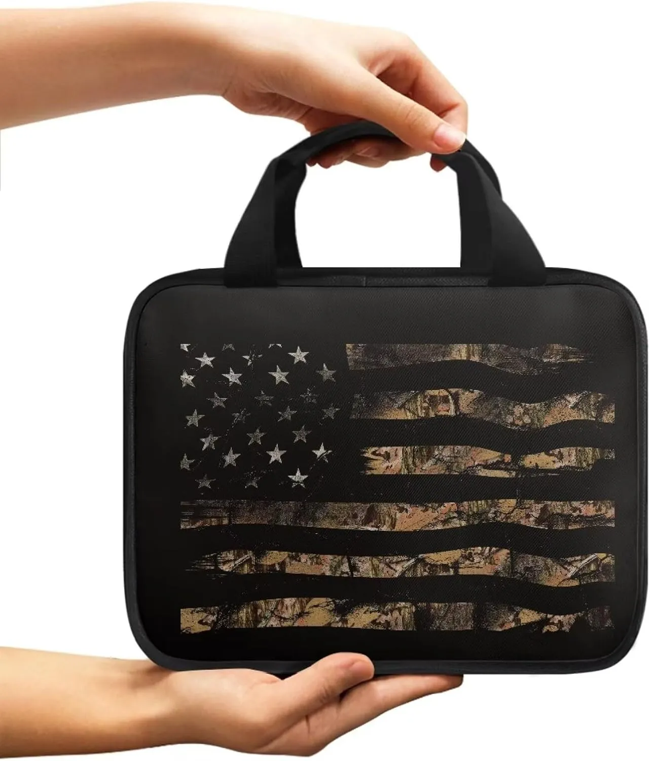 Flag Print Bible Case for Men Extra Large Bible Bag Bible Crossbody Bag for Women and Men,Gift of Church Religion,Large Bible Study Bag Bible Cover Case Scripture Bag Bible Holder Case