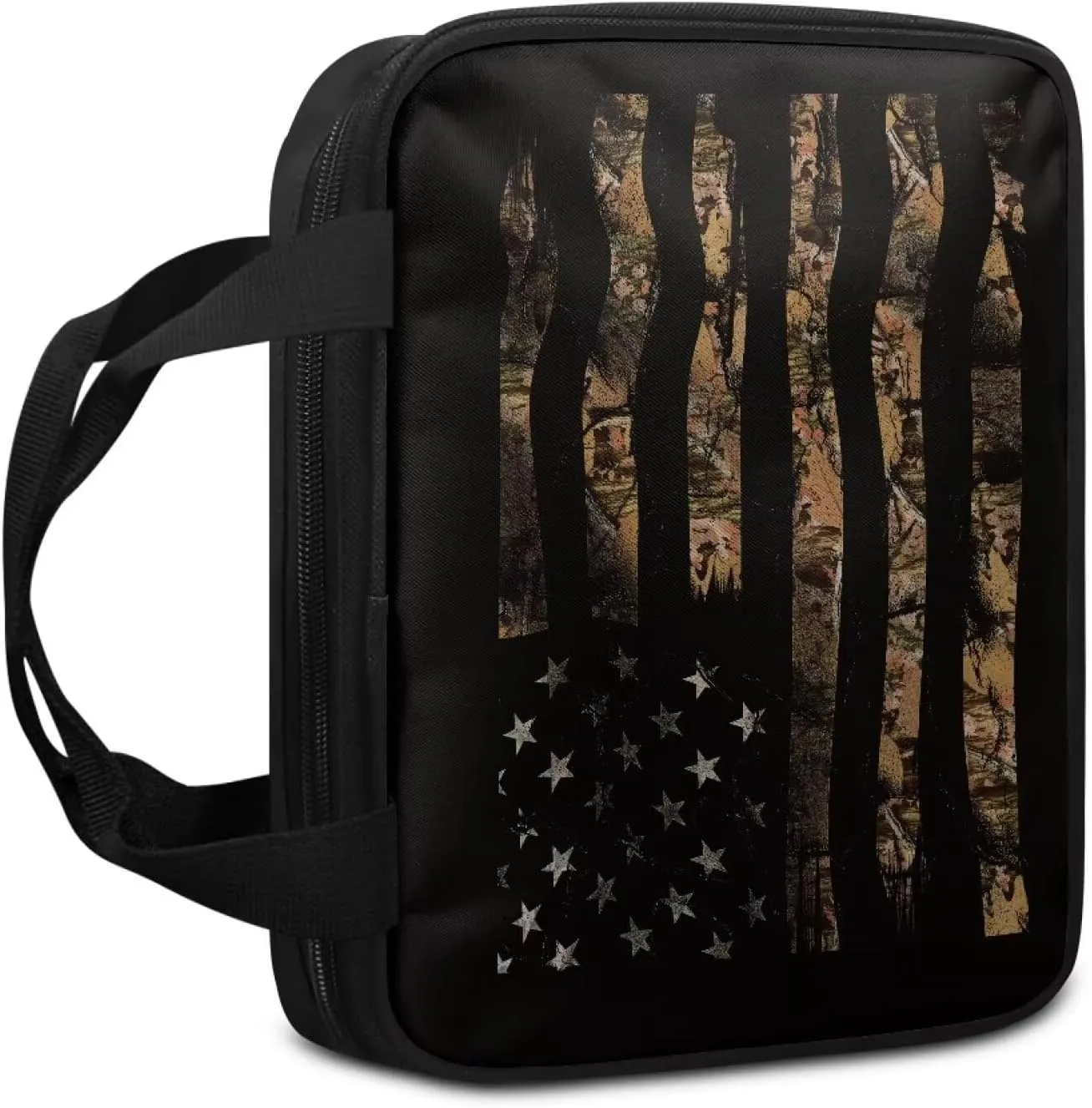 Flag Print Bible Case for Men Extra Large Bible Bag Bible Crossbody Bag for Women and Men,Gift of Church Religion,Large Bible Study Bag Bible Cover Case Scripture Bag Bible Holder Case