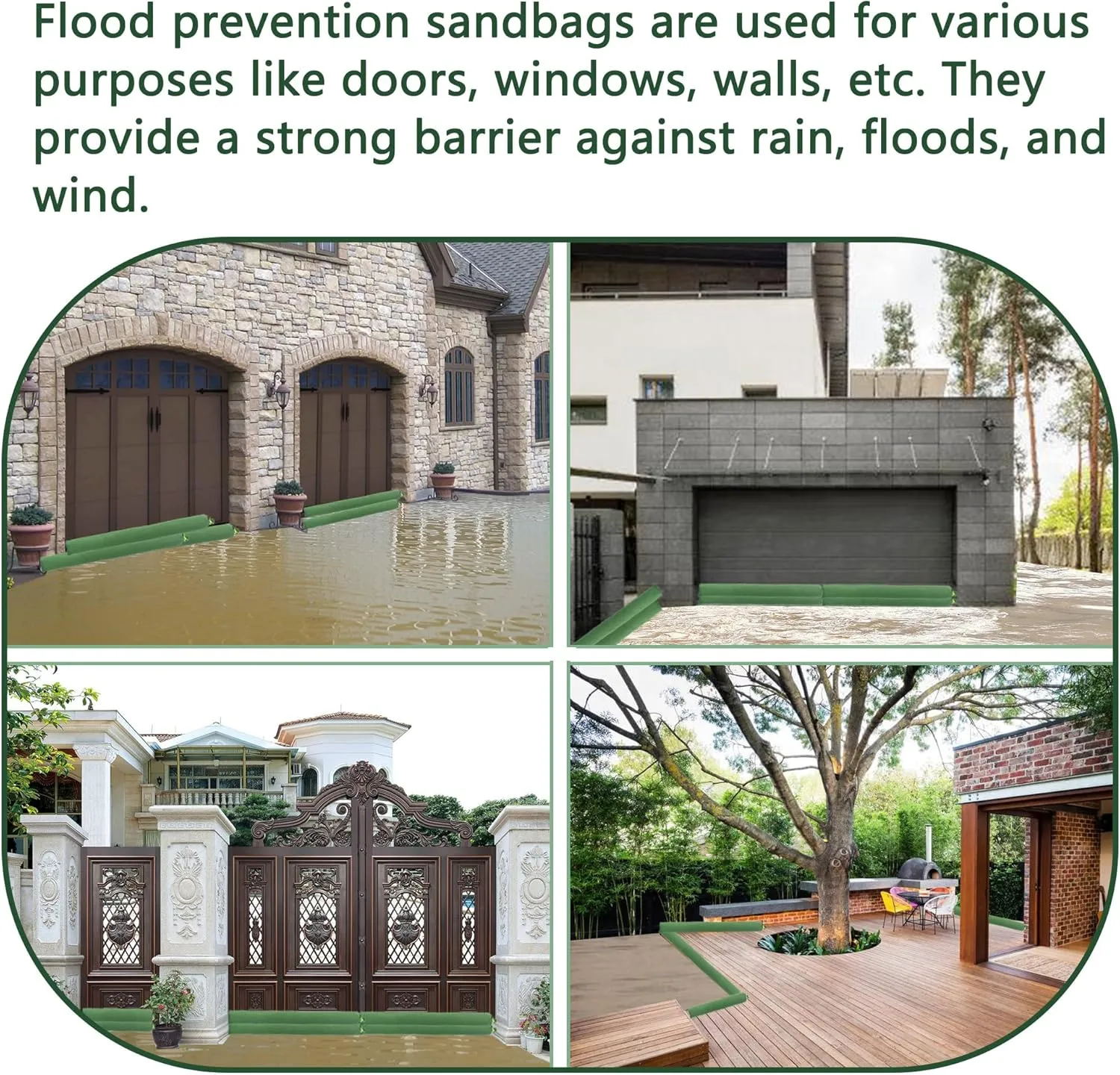 Flood Prevention Sandbags, Reusable Flood Water Barrier, Suitable for Indoor and Outdoor, etc. to Control Flooding in Rainy Season (4 feet 7 inches (Pack of 4))