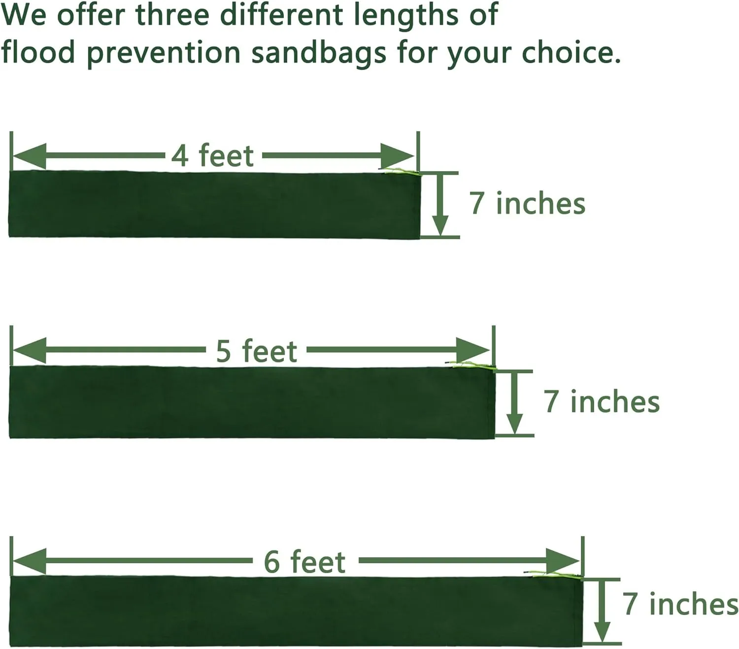 Flood Prevention Sandbags, Reusable Flood Water Barrier, Suitable for Indoor and Outdoor, etc. to Control Flooding in Rainy Season (5 feet 7 inches (Pack of 10))