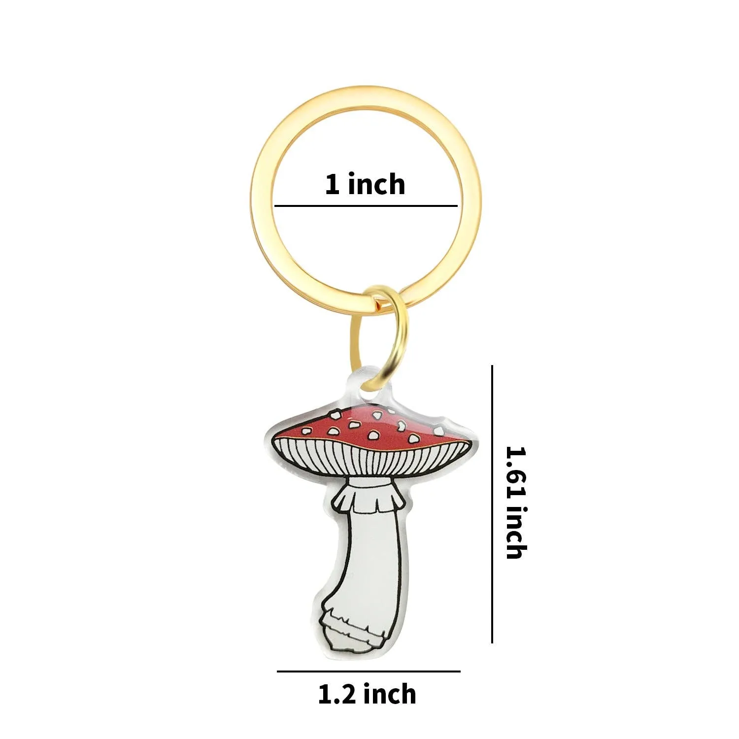 Fly Agaric Mushroom Acrylic Keychain - Fungi Shroom Garden