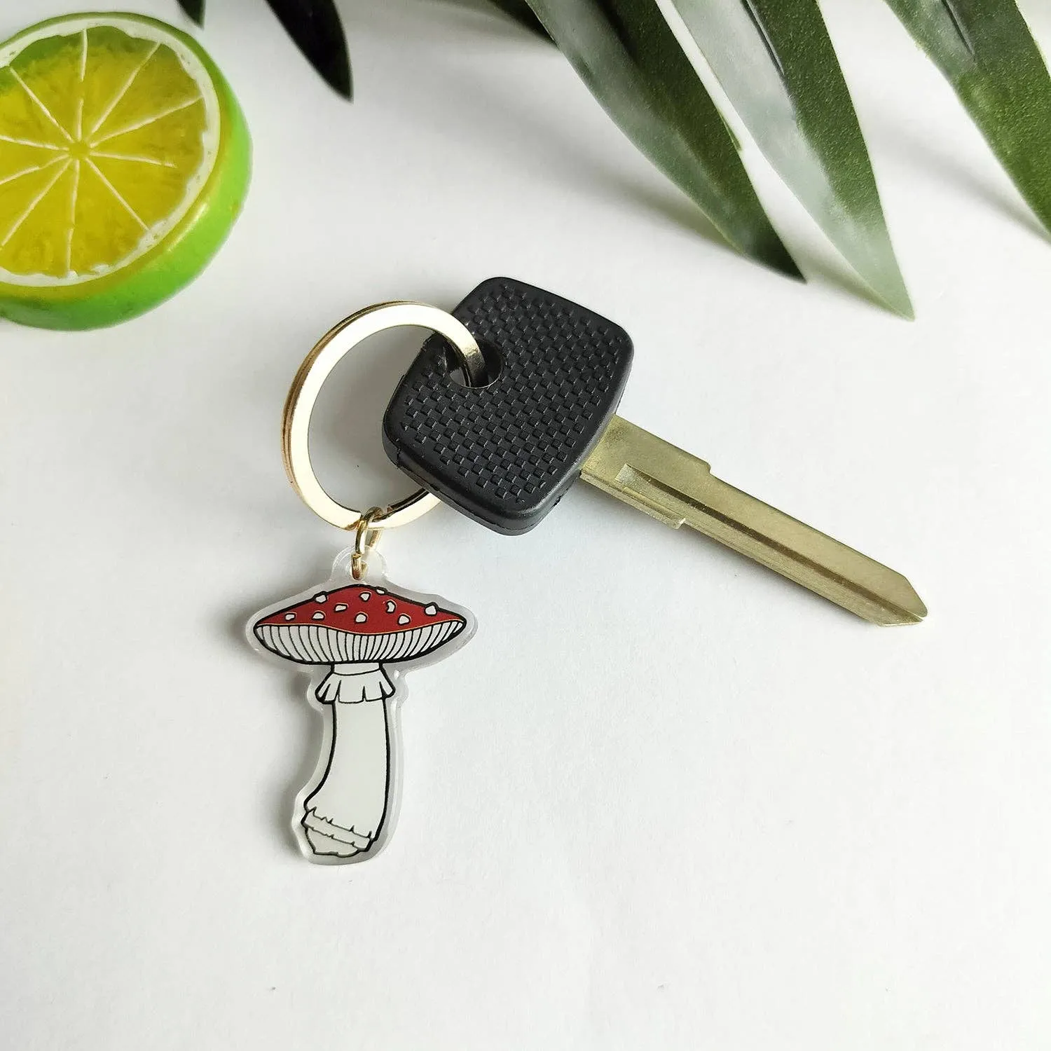 Fly Agaric Mushroom Acrylic Keychain - Fungi Shroom Garden