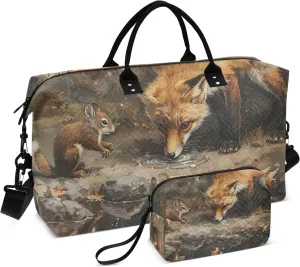 Forest Fox Squirrel Duffel Bags Bags for Travel Gym Tote Bag for Women Weekender Bags