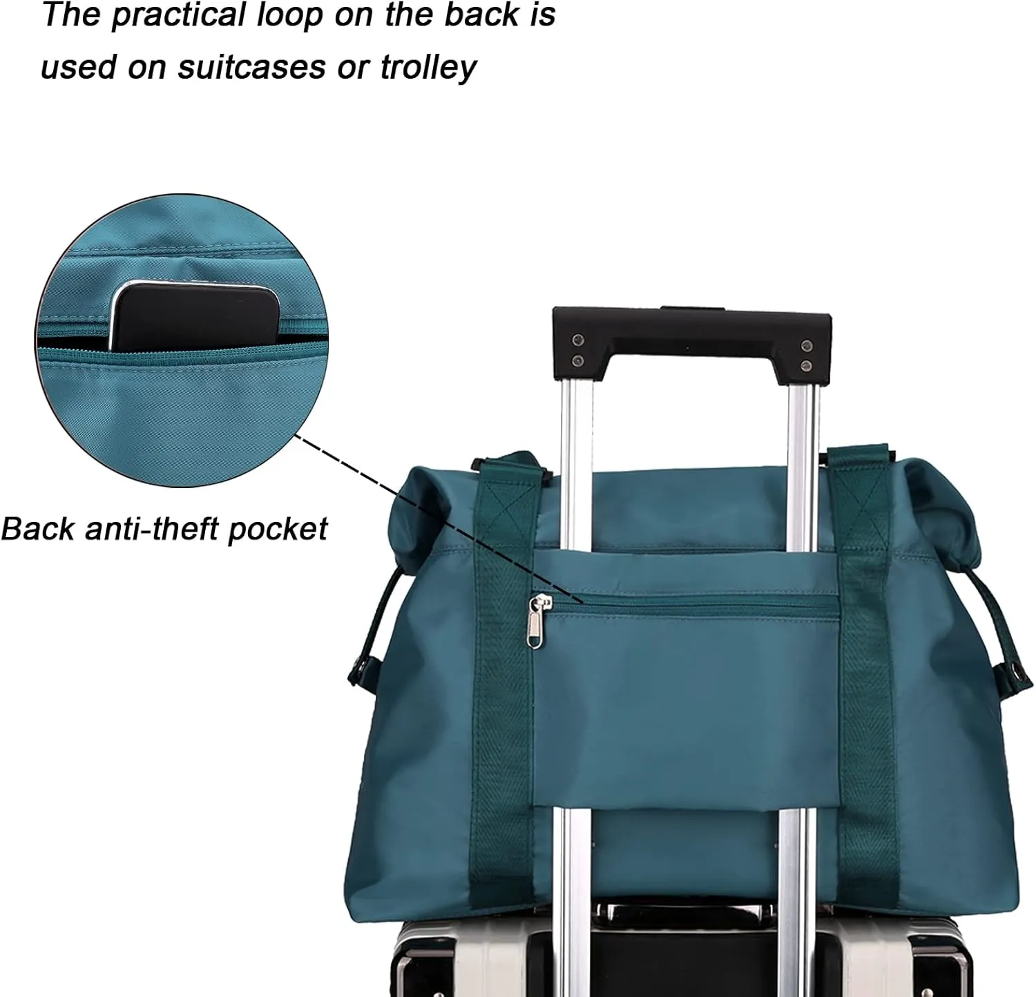forestfish Duffle Tote Bag Weekender Bags for Women Travel with Trolley Sleeve