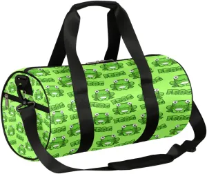 Frog Cute Gym Bag Small Gym Duffel Bags for Men Women Animal Print Overnight Weekender Bag Lightweight Sport Duffle Bag Carry On Gymbag