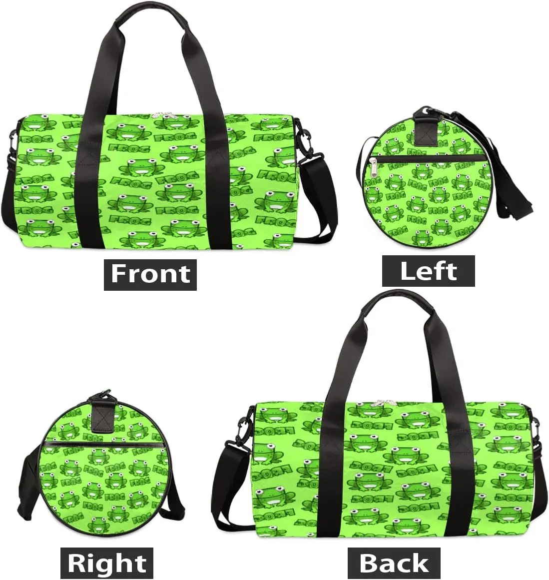 Frog Cute Gym Bag Small Gym Duffel Bags for Men Women Animal Print Overnight Weekender Bag Lightweight Sport Duffle Bag Carry On Gymbag