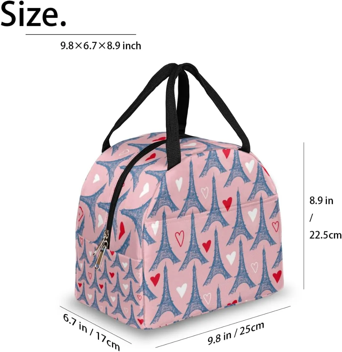 Fun Romance Pattern Lunch Tote Bag Reusable Insulated Bags Waterproof Adult Portable Meal Cooler Pack for Women Men Picnic Office Work Travel