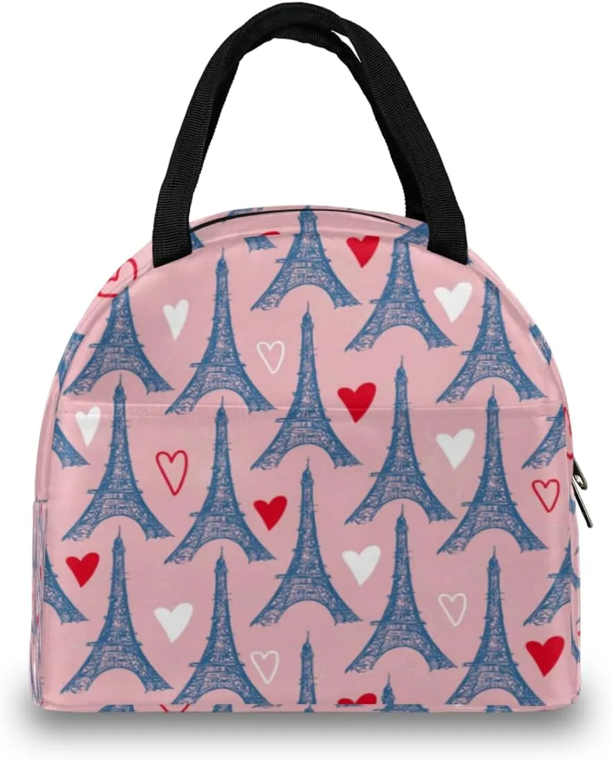 Fun Romance Pattern Lunch Tote Bag Reusable Insulated Bags Waterproof Adult Portable Meal Cooler Pack for Women Men Picnic Office Work Travel