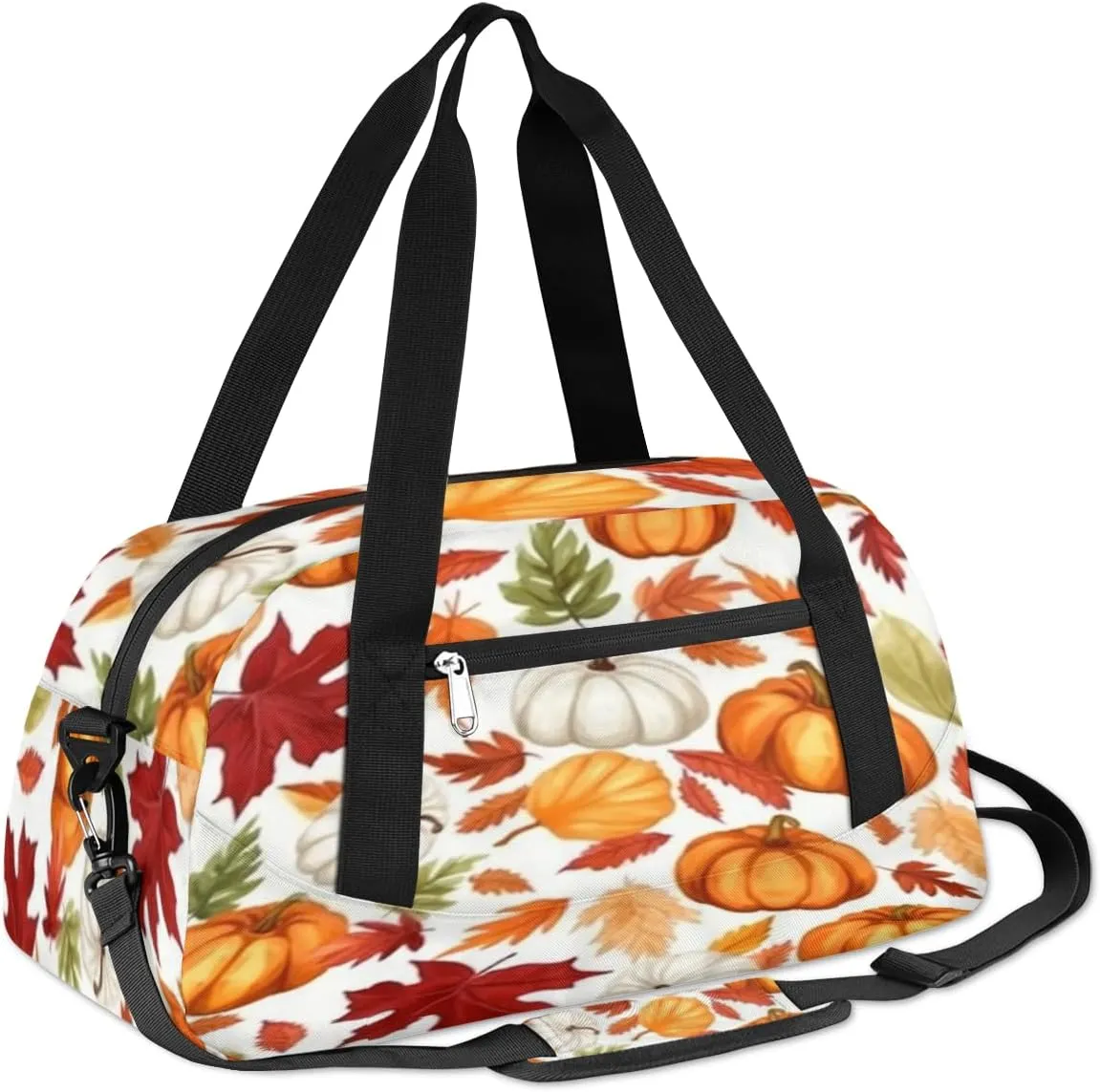 Funny Pumpkin Maple Leaves Gym Bag, Duffle Bag, Weekender Bag, Duffel Bag, Overnight Bag, Travel Duffel Bag, Dance Bag, Tote Bag, Beach Bag, Pool Bag, Gym Duffle Bag, Carry on Bag
