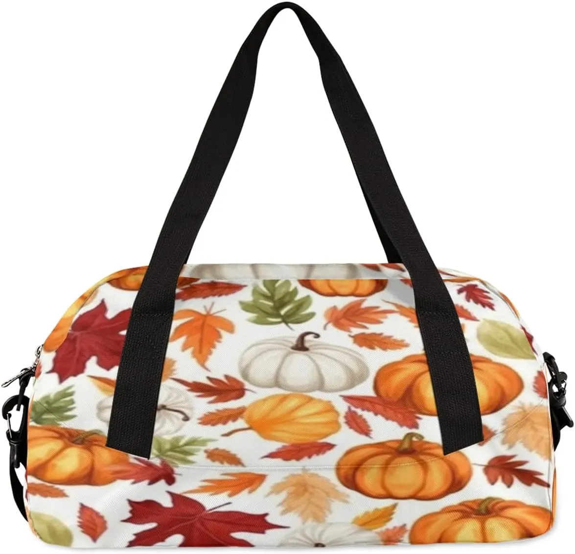 Funny Pumpkin Maple Leaves Gym Bag, Duffle Bag, Weekender Bag, Duffel Bag, Overnight Bag, Travel Duffel Bag, Dance Bag, Tote Bag, Beach Bag, Pool Bag, Gym Duffle Bag, Carry on Bag
