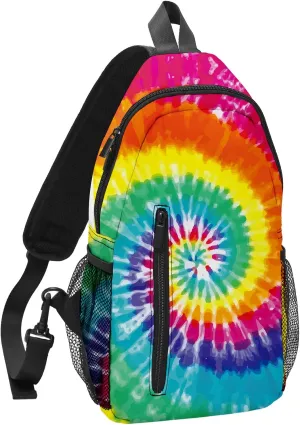 FyLybois Tie Dye Sling Bag Travel Crossbody Backpack for Women Casual Chest Bags for Running Hiking Cycling