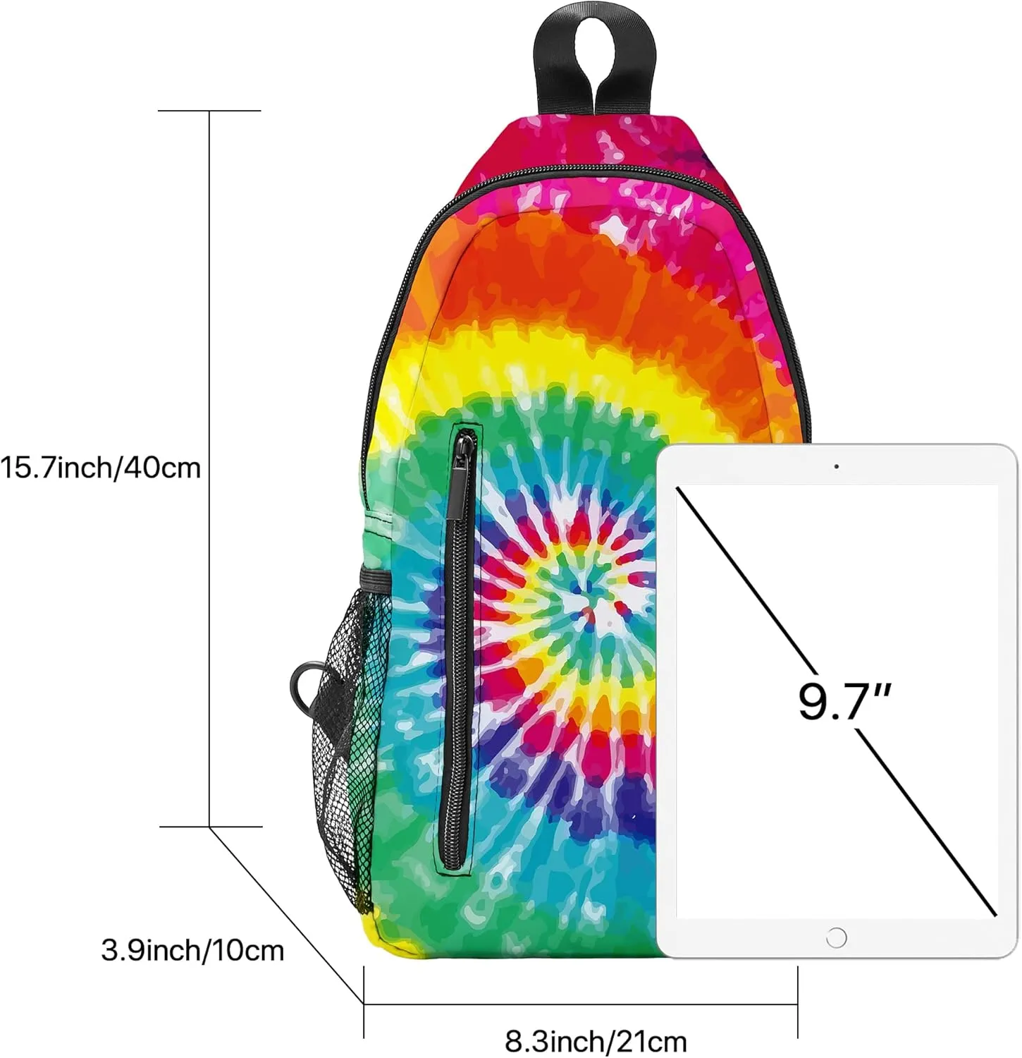 FyLybois Tie Dye Sling Bag Travel Crossbody Backpack for Women Casual Chest Bags for Running Hiking Cycling