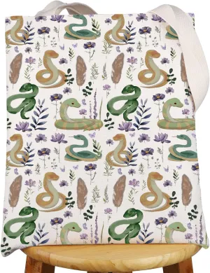 G2TUP Snake Tote Bag Snake Lover Gift Snake Themed Shoulder Bag Reptile Snake Gifts Snake Print Tote Bag