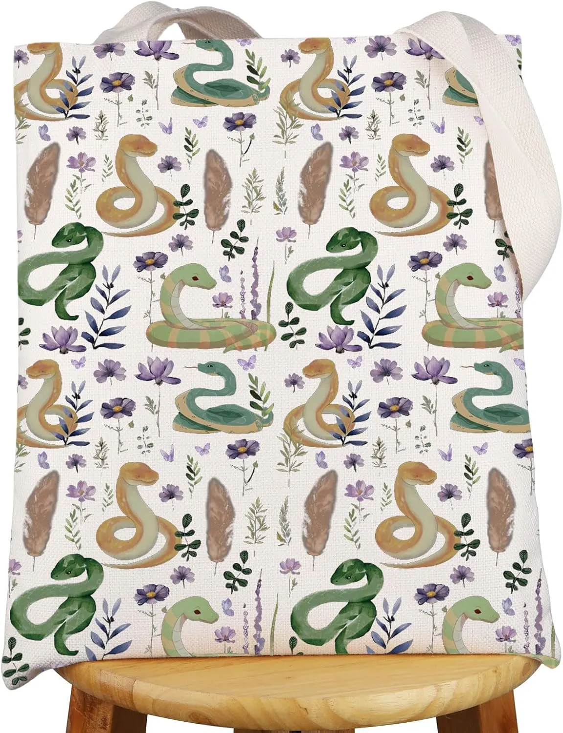 G2TUP Snake Tote Bag Snake Lover Gift Snake Themed Shoulder Bag Reptile Snake Gifts Snake Print Tote Bag