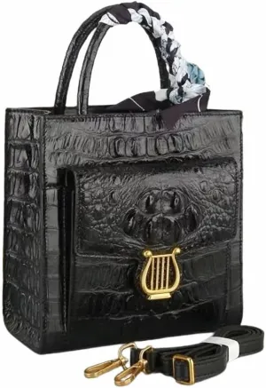 Genuine Alligator Skin Women Small Totes Bag Cross Shoulder Bag Authentic Real Crocodile Leather Lady Mini Purse Handbag