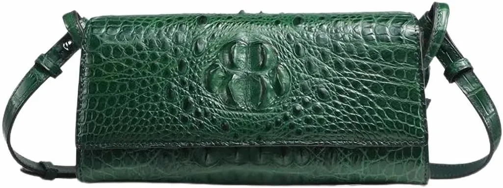 Genuine Crocodile Skin Lady Small Flap Purse Authentic Alligator Leather Women's Sling Shoulder Bag Female Cross Body Bag