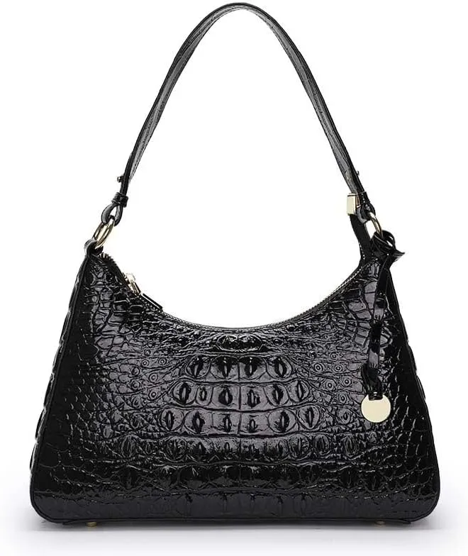 Genuine Leather Crocodile Pattern Handbag European and American Vintage Crossbody Underarm Club Bag