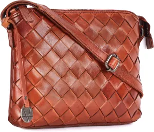 Genuine Leather Crossbody Sling Bag for Women - Trendy Casual Office Bag with Adjustable Strap